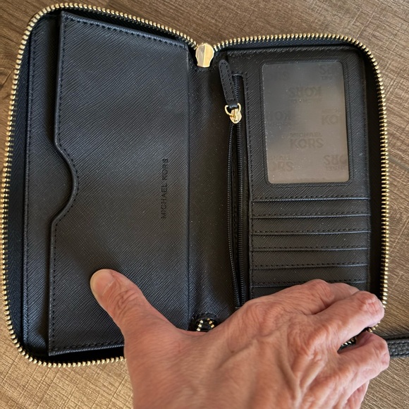 Michael Kors Black Wristlet Wallet with Gold Accents - Picture 3 of 3